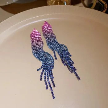 Náušnice Duhové visací náušnice třpytivé | dámské náušnice, svatební náušnice - HE16064-12