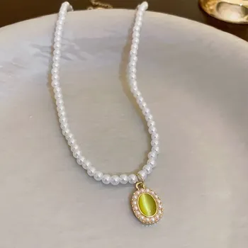 Náhrdelník Perlový náhrdelník s přívěskem | dámský náhrdelník, svatební šperk - HN3215-1