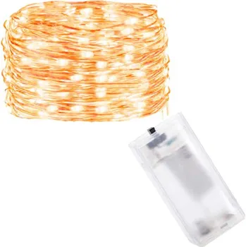 SPRINGOS LED řetěz Nano - 3m, 30LED, 2xAA, teplá bílá