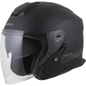 Helma na motorku CASSIDA Otevřená prilba na motorku Jet Tech 2.0 Solid černá matná/šedá XS
