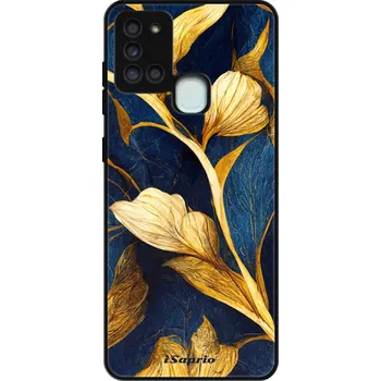 Lesklé pouzdro Exclusive iSaprio - Gold Leaves - Samsung Galaxy A21s
