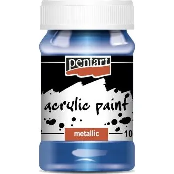Vodová barva Pentart Akrylová barva metalická PENTART 100 ml MODRÁ