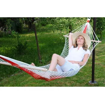 Houpací síť Houpací síť s výztuhou, PP 3mm, délka 1,75m, 3 mm PP, Béžová - přírodní, Houpací sítě, Skladem, 1,75 m