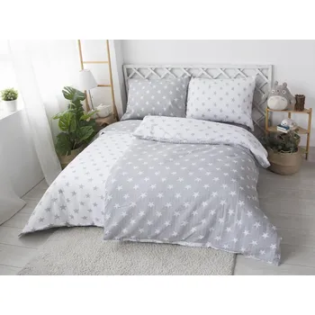 Povlečení XPOSE® Krepové povlečení LÝDIE DUO - šedé 140x200 cm, 70x90 cm, Krep + Prodloužená možnost vrácení zboží do 50 dnů