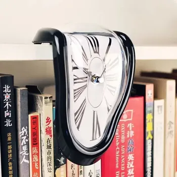 Hodiny Tekoucí designové hodiny | dekorativní hodiny, stolní hodiny - černý