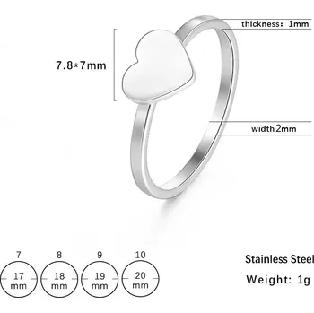 Prsten Ocelové prsteny srdce | designové prsteny - Srdce ženy , 7