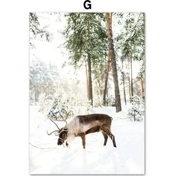 Obraz Obraz se zimními motivy | Dekorace na zeď, Vánoční obraz - G , 30 x 40 cm bez rámu