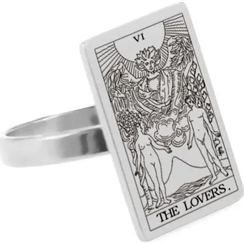 Prsten Ocelový prsten tarot | dámský šperk - THE LOVERS-365462 , 10
