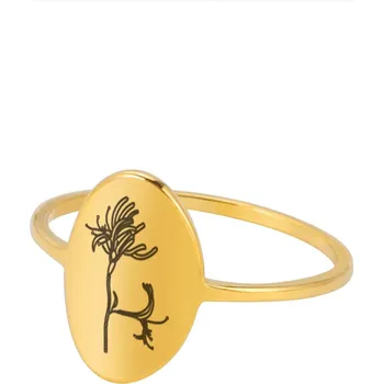 Prsten Dámský prsten s květinou z nerezové oceli | šperk - Červený Zimolez-100018786 , 7