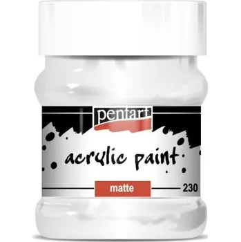 Vodová barva Pentart Akrylová barva matná PENTART 230 ml TITANOVÁ BÍLÁ