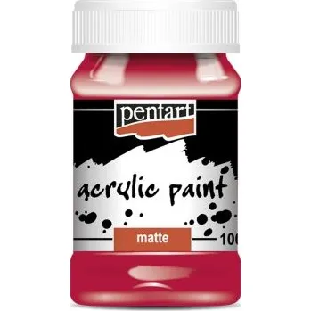 Vodová barva Pentart Akrylová barva matná PENTART 100 ml KARMÍNOVÁ