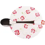 Bellatex Podtácek + lžička průměr 12cm Růžička