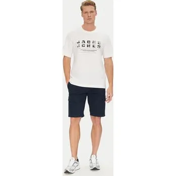 Pánské tričko Jack & Jones T-Shirt Recharge 12274716 Bílá Relaxed Fit XXL