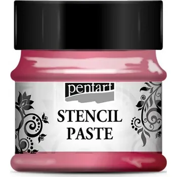 Speciální výtvarná barva Pentart Šablonová pasta perleťová PENTART 50 ml TMAVĚ RŮŽOVÁ