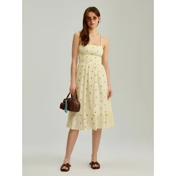 Dámské šaty Květinové midi šaty - L - House - vícebarevná - 244ED-MC2