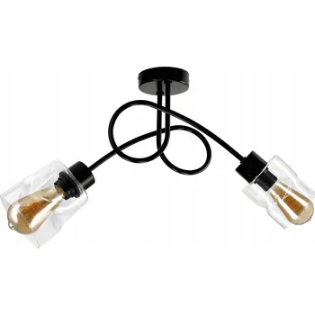 Berge LED lustr stropní svítidlo 2xE27, skládací skleněný čtverec, transparentní