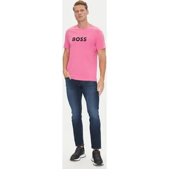 Pánská móda BOSS T-Shirt 50491706 Růžová Regular Fit L