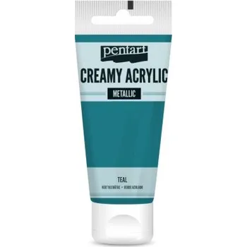 Výtvarná barva Pentart Krémová akrylová barva metalická PENTART 60 ml MODROZELENÁ