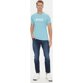 Pánské tričko BOSS T-Shirt 50491706 Modrá Regular Fit XXL