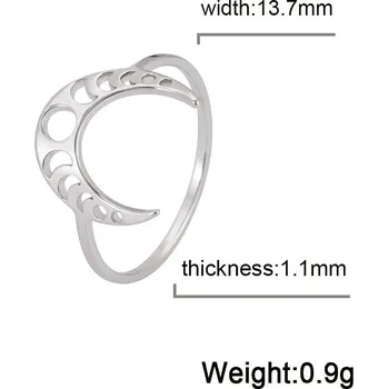 Prsten Měsíční prsten z oceli | amulet - Ocel , 7