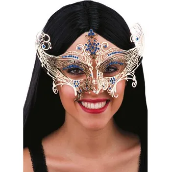 Carnival Toys&nbsp;Kovová škraboška s modrými kamínky