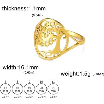 Prsten Prsten strom života nerezový vintage | šperk - H Gold , 8