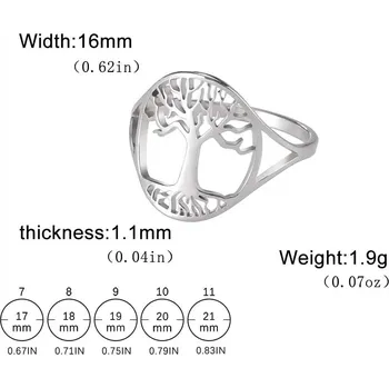 Prsten Prsten strom života nerezový vintage | šperk - Ocel , 9