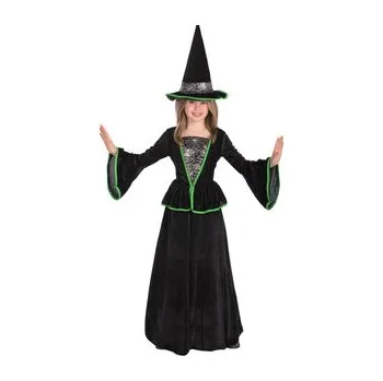 Karnevalový kostým Carnival Toys&nbsp;Kostým čarodějnice zeleno - černá 126 cm