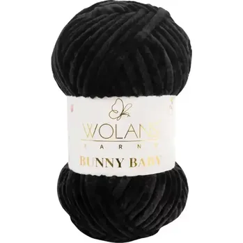 Příze Wolans Bunny Baby 10010 Černá (Žinylková příze Bunny baby Černá)