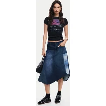 Dámské tričko Desigual T-Shirt 25SWTKX6 Šedá Slim Fit XS