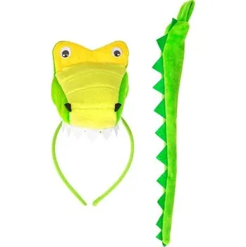 Karnevalový kostým Widmann Set krokodýl ocásek a čelenka