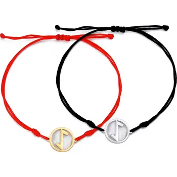 Náramek Skyrim vikingský amulet | ocelový náramek s runami 1 ks - eiwaz , Zlato