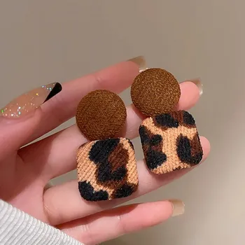 Náušnice Leopardí kruhové náušnice retro módní | dámské náušnice, visací náušnice - HE4385-2