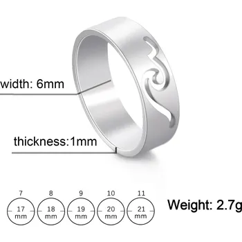 Prsten Ocelové prsteny srdce | designové prsteny - Wave Men , 9