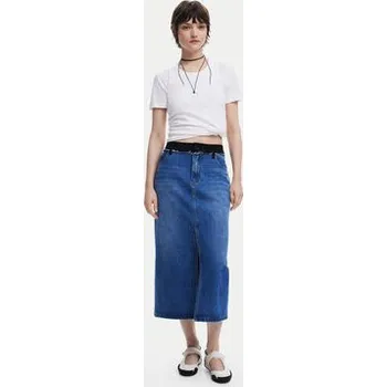 Dámská sukně Desigual Džínová sukně 25SWFD02 Modrá Regular Fit XL