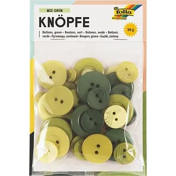 Sada knoflíků 30g - tón v tónu barva zelená