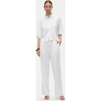 Dámské kalhoty Vero Moda Kalhoty z materiálu Linn 10305091 Bílá Loose Fit S