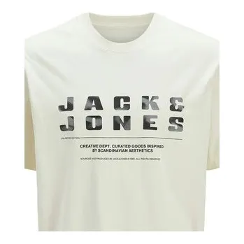 Pánské tričko Jack & Jones T-Shirt Recharge 12274716 Béžová Relaxed Fit XXL