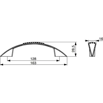 Nábytkové kování - Úchytka kovová Ruona satin chrom Rozteč: 128 mm