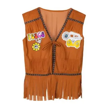 Boland&nbsp;Hnědá vesta hippie s třásněmi velikost M/L