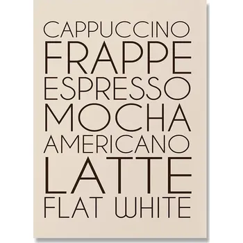 Obraz Minimalistické obrazy do kuchyně | moderní plakáty s kávovým motivem - B , 20 x 25 cm bez rámu