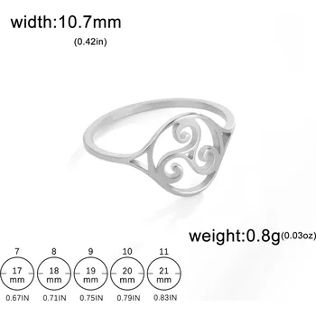 Prsten Ocelový vintage prsten s triskelionem | dámský šperk - Stříbro , 10