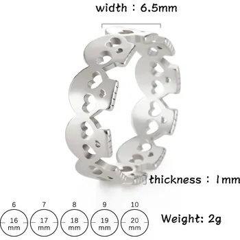 Prsten Ocelový prsten s lebkou | šperky - Barva oceli , 9