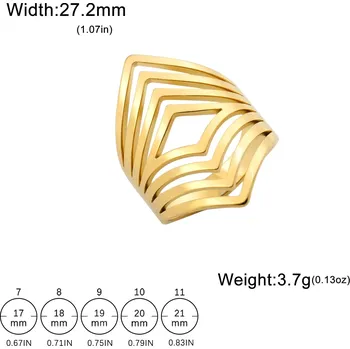 Prsten Ocelový minimalistický prsten pro ženy | dámský šperk - B zlatá barva , 9