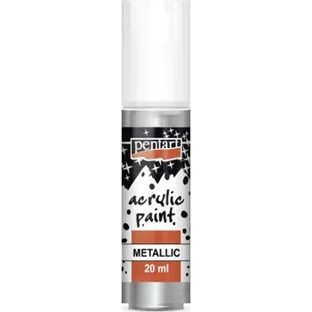 Vodová barva Pentart Akrylová barva metalická PENTART 20 ml ROKOKO STŘÍBRNÁ