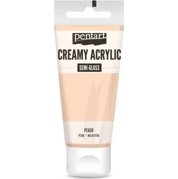 Výtvarná barva Pentart Krémová akrylová barva pololesklá PENTART 60 ml BROSKVOVÁ