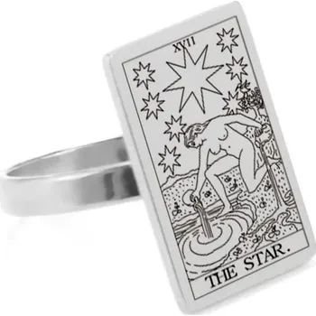 Prsten Ocelový prsten s tarotem | magický amulet - THE STAR-200138461 , 9