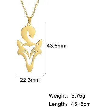 Náhrdelník Dámský náhrdelník s přívěskem origami | dámský řetízek, - Liška F -zlatá