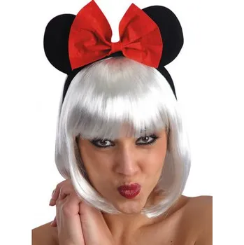 Karnevalový kostým Carnival toys&nbsp;Uši myšky na čelence s červenou mašlí