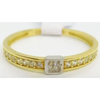 Prsten Klenoty Budín Zásnubní dámský prsten z bílého a žlutého zlata se zirkonem 585/1,23gr vel. 55 HK1208 (Klenoty Budín Zásnubní dámský prsten z bílého a žlutého zlata se zirkonem 585/1,23gr vel. 55 HK1208)